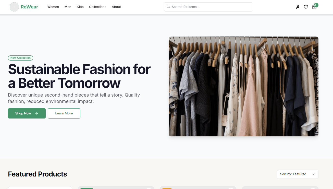 E-commerce dashboard interface