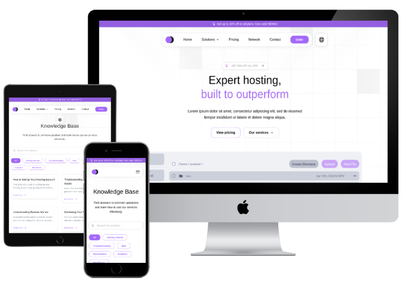 Website mockup of a business we have worked with