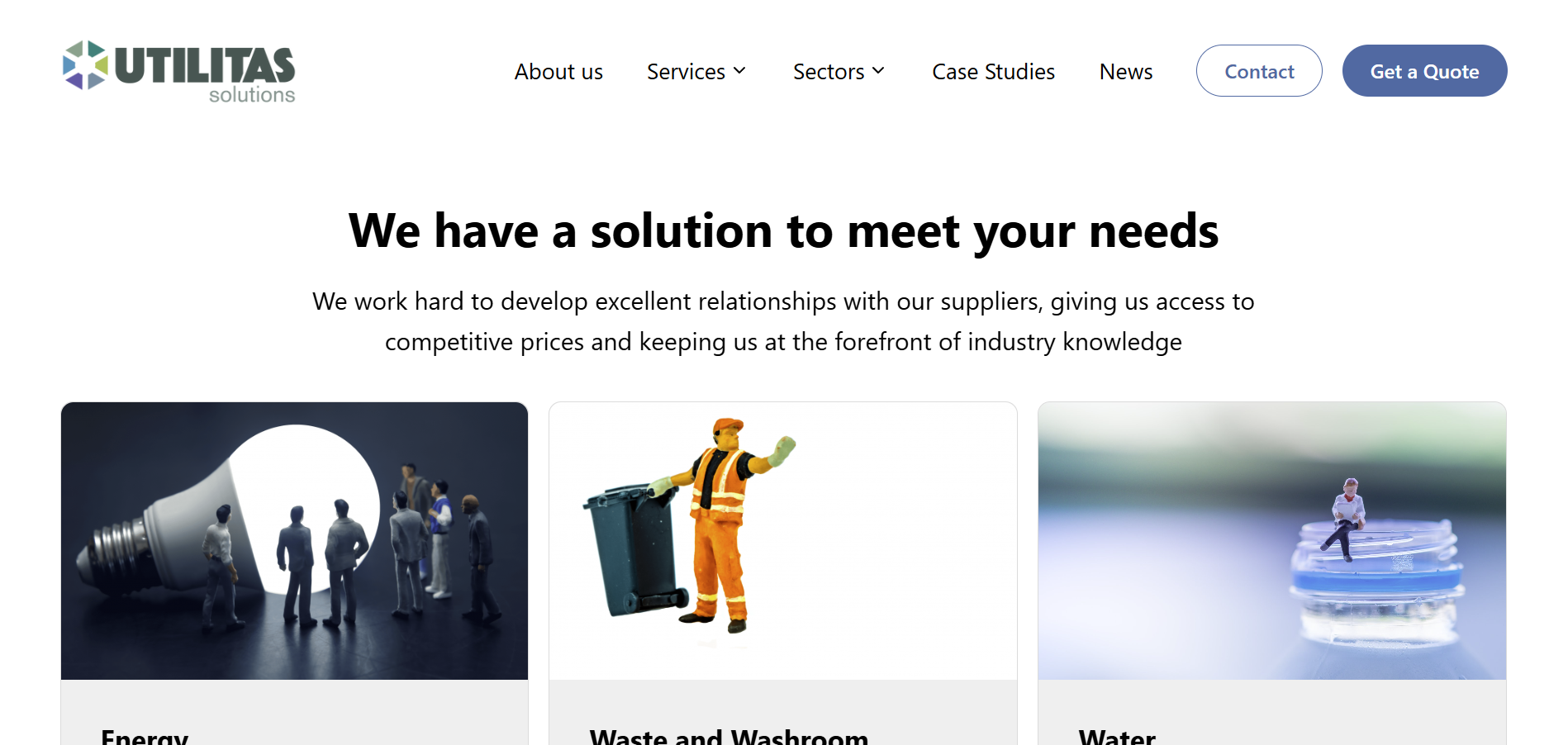 Utilitas website mockup on desktop